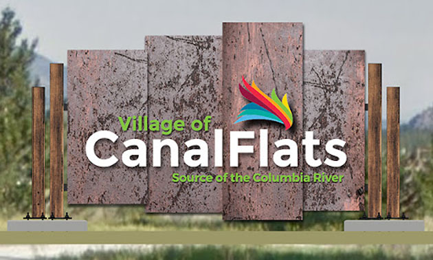 Rendition of Canal Flats sign. 