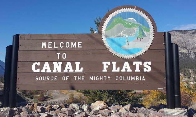 The Village of Canal Flats sign