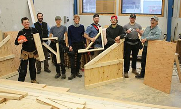 Students in Selkirk College’s Carpentry Foundation Program have been busy putting together the pieces of a pair of ice rinks for the Blewett Conservation Society which will be assembled at the Morning Mountain Recreational Area just west of Nelson in December. 