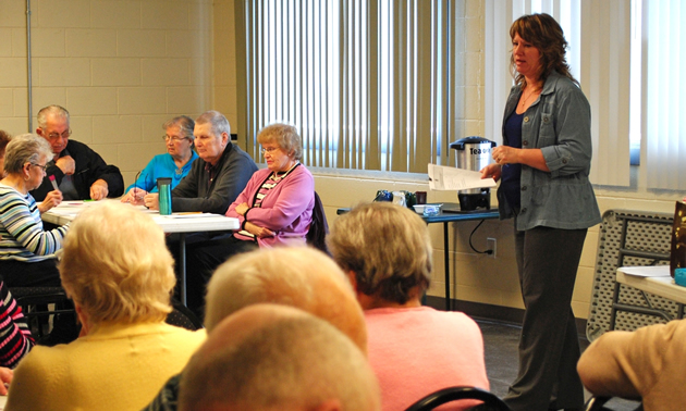 Photo of a Castlegar's Community Response Network presentation to seniors