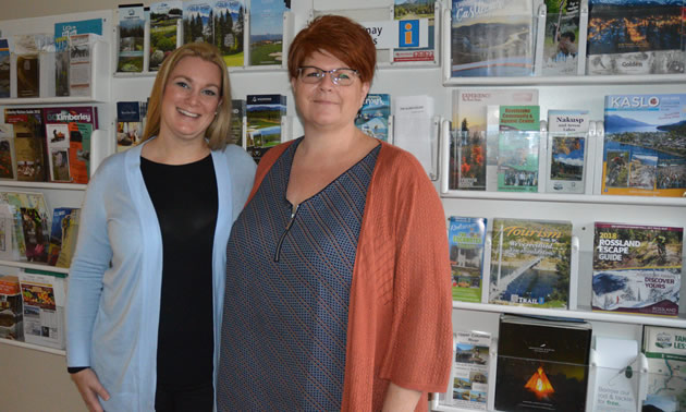 Cranbrook Chamber of Commerce staff  Michelle Doll (L), administrative assistant and Laura Kennedy, office manager