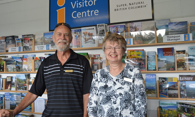 Don and Linda are part of the knowledgeable volunteer staff at the Cranbrook Visitor Centre. 