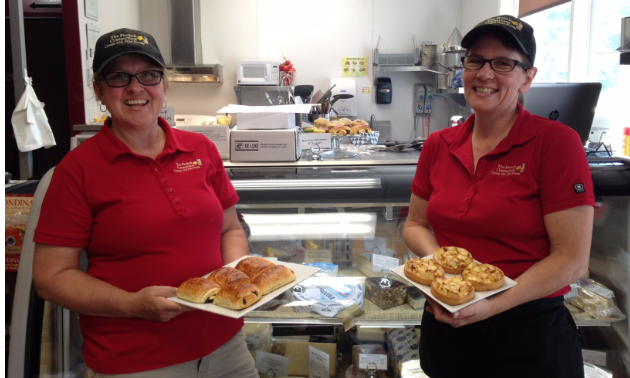 Joy Guyot (L) and Michelle Nagy-Deak also run the local municipal campground in Golden.