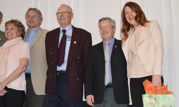 Members of the board of the Canadian Mental Health Association of the Kootenays with Olympian Clara Hughes