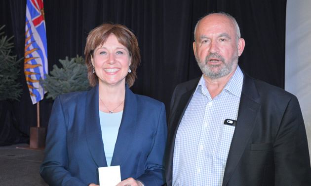 B.C. Premier Christy Clark was introduced to chamber of commerce luncheon guests in Cranbrook on June 23 by MLA Bill Bennett.