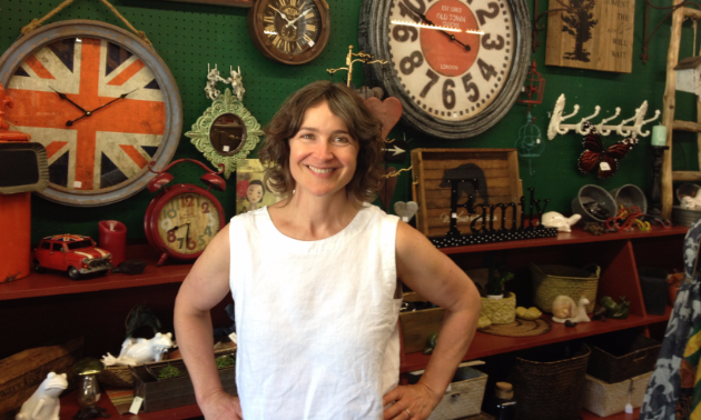 Sara Stuart in the Country Roads General Store in Fruitvale, B.C. 