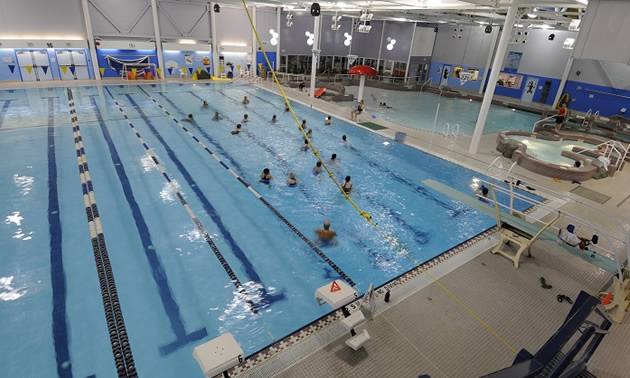 A large indoor pool.
