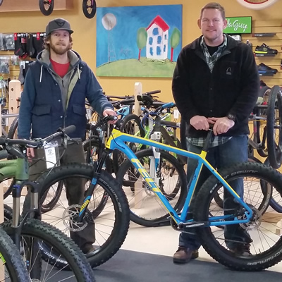 Adam Pomeroy (left) and Rob Gretchen opened Cycology Bikes Inc. in Castlegar, B.C. in April 2016.