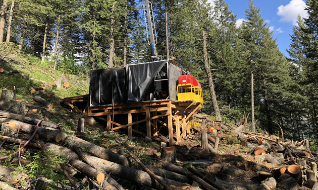 Drilling site on the Iron Range property