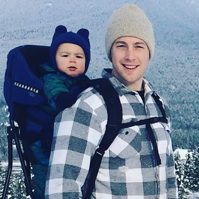 Eden Yesh and his son, Liam, enjoy the beauty of the Columbia Valley in winter.