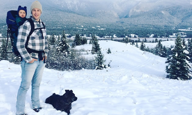 Eden Yesh and his son, Liam, enjoy the beauty of the Columbia Valley in winter.