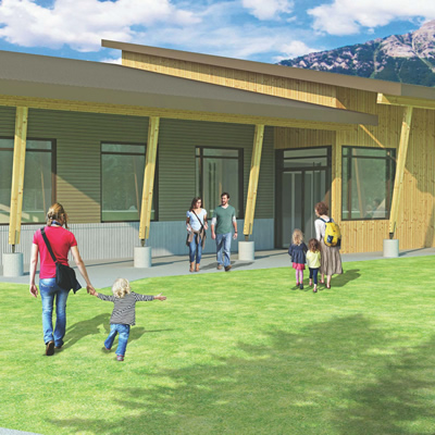 Cover Architectural Collaborative Inc. of Nelson, B.C., produced this concept rendering of the proposed District office for Elkford, B.C.