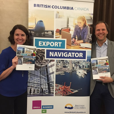 Andrea Wilkey and Michael Hoher promote  the benefits of Export Navigator.