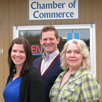 Leona Lim, Key City Gymnastics; Brandy Adams, Blue Lake Forest Education Society; David Hull, Cranbrook Chamber of Commerce; and Maureen Frank, Sam Steele Society