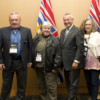 Frank Konrad (L) joined other B.C. mayors as well as provincial ministers at the Union of British Columbia Municipalities annual convention.