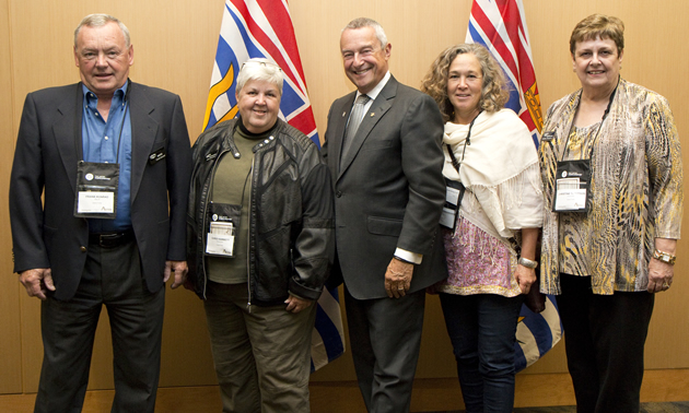 Frank Konrad (L) joined other B.C. mayors as well as provincial ministers at the Union of British Columbia Municipalities annual convention.