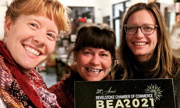 Stacy Batchelor (left). Allie Bruni (centre) and Kristin Olsen (right) fill out the team of co-owners of Fable Book Parlour.