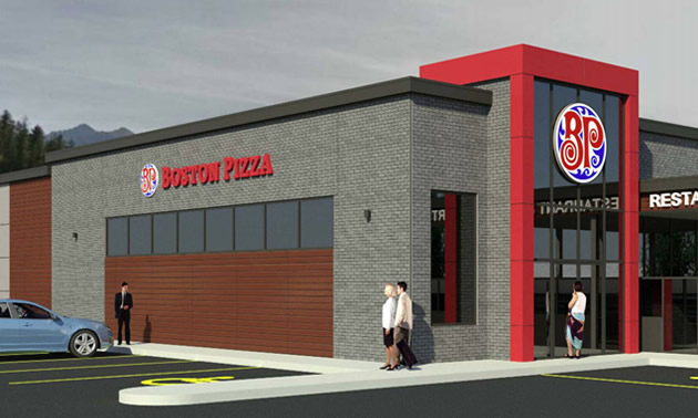 Artist's rendition of Boston Pizza franchise. 