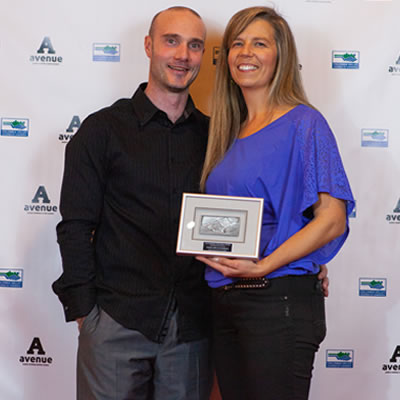 Ben and Becky Green accepting award. 