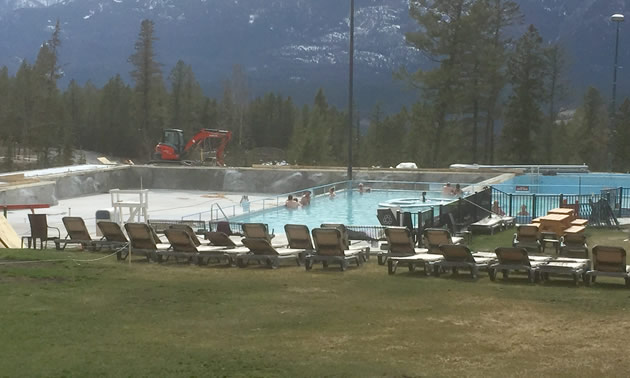 Renovations on the famous hot spring pools are underway with new concrete finishing. 