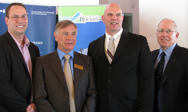 David Walls (L), president, College of the Rockies, and David Wilks, MP Kootenay Columbia