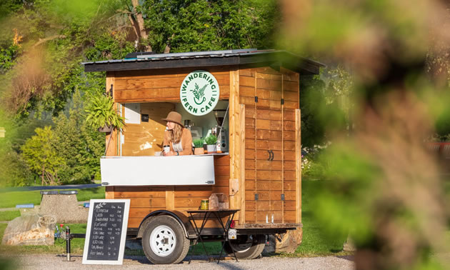 Distant view of Wandering Fern mobile cafe. 