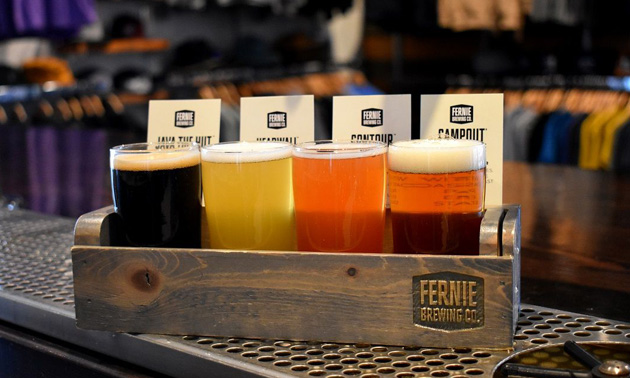 Flight of beers for Cheers for Charity initiative. 