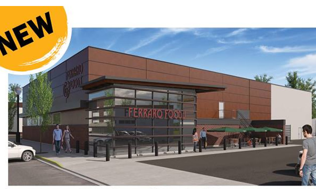 Artist's rendition of the new Ferraro Foods store in downtown Trail. 