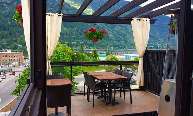 The Patio overlooking Kootenay Lake at Finley's Bar & Grill.