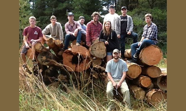 Photo of a group of forestry students