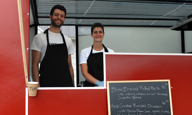 Stephen Aryan and Sister Maria Aryan are ready for customers at their Fork food truck in Creston, B.C.