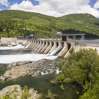 The Corra Linn Dam is located on the Kootenay River downstream of Nelson. 