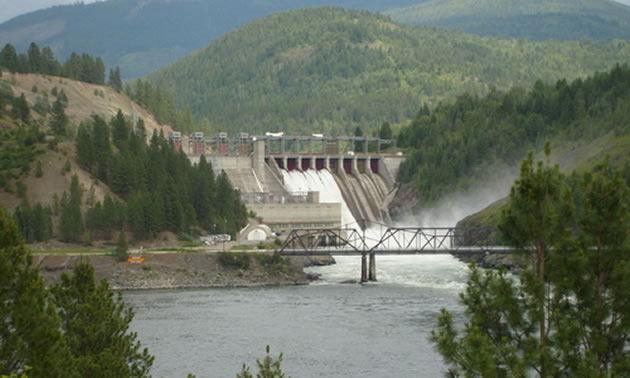 View of the Waneta Dam. 
