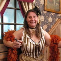 Laura Stoddart of Kimberley, B.C., as an Old-West saloon girl
