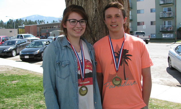 MBSS students Devon Kennedy and Brandon Ouillette are 2015 Skills Canada B.C. gold medal winners in TV/video production.