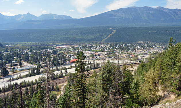 Aerial photo of Golden, BC. 