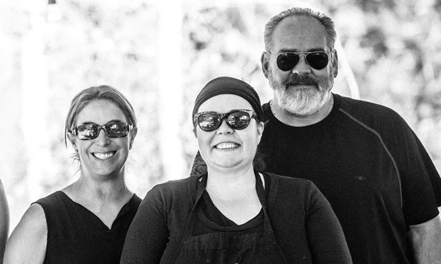 Tylene Turner, Jaime Gordon and Duane Funk are the powers behind Green Door Catering in Kimberley, B.C.