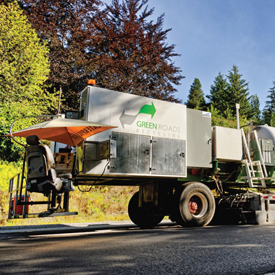 Green Roads Recycling asphalt machine. 