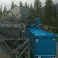 Garbage transfer equipment at the new Grohman Narrows Transfer Station in Nelson, B.C.