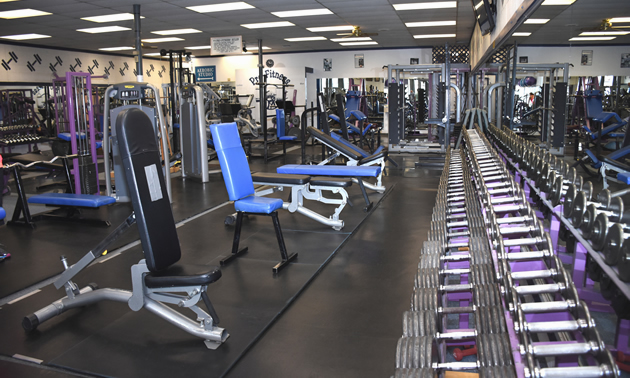 Pro-Fitness has the largest number free weights of any other gym in Cranbrook, B.C.