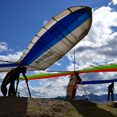 Mount 7, near Golden, B.C., is a popular launch site for people-powered flight.