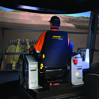 Interior photo of the Pro3 Transportable Simulator to be used for COTR Haul Truck Operator training in Cranbrook and Fernie.