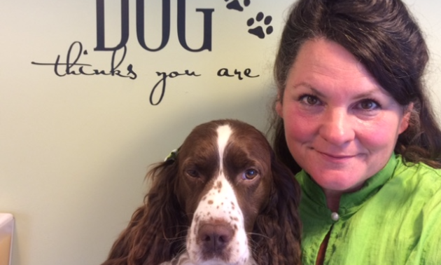 Marriane Millar with a dog