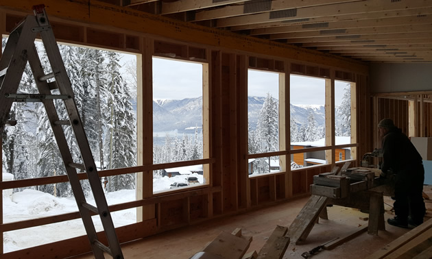 Mountain view from duplex under construction