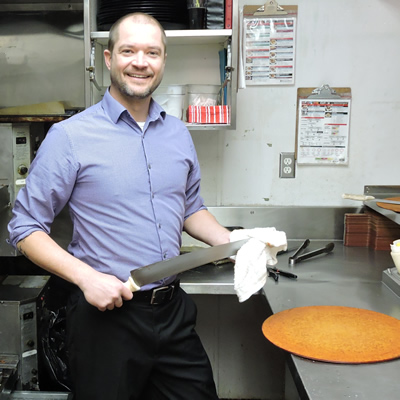 Jordan Perkins knows his way around the Boston Pizza kitchen.