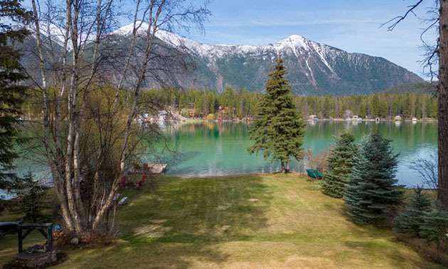 Scenic lake and mountain vista. 