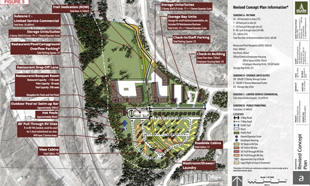 The concept plan for the proposed Johnson Way RV Park in the Johnson Heights neighbourhood in Revelstoke. 