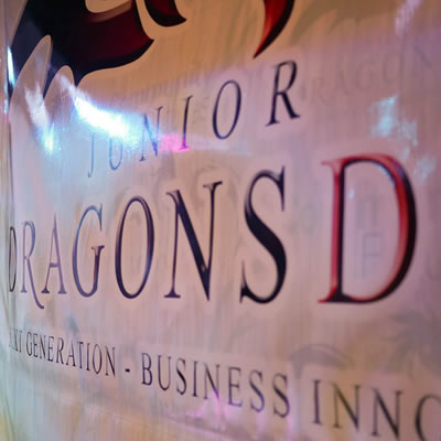 Photo of Dragons Den banner. 