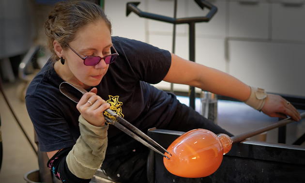 Katherine Russell is a world traveler and glass artist who lives in Elkford, B.C.