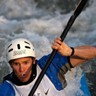 Championship Kayaker Scott Shipley fighting the rapids.